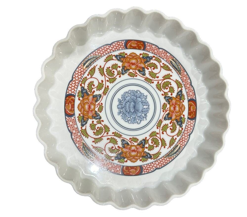 New Vintage George Briard’s PEONY PATTERN OVENWARE Tart Pan 10” Fluted Signed‎